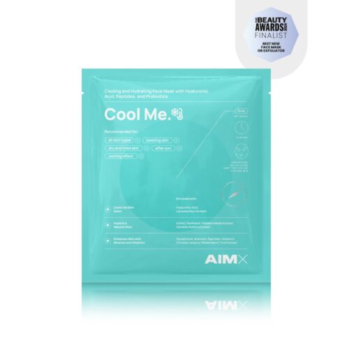 Greito poveikio intensyviai regeneruojanti ir drėkinanti lakštinė kaukė su vėsinančiu ir raminančiu poveikiu AIMX “Cool Me”