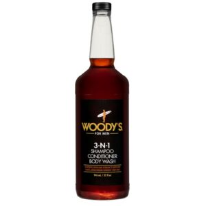 Woody's 3-n-1 šampūnas, kondicionierius, kūno prausiklis 3 in 1, 946 ml