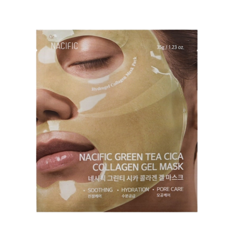 NACIFIC Gelinė veido kaukė su kolagenu, žaliosios arbatos ir azijinių centelių kompleksais 1vnt