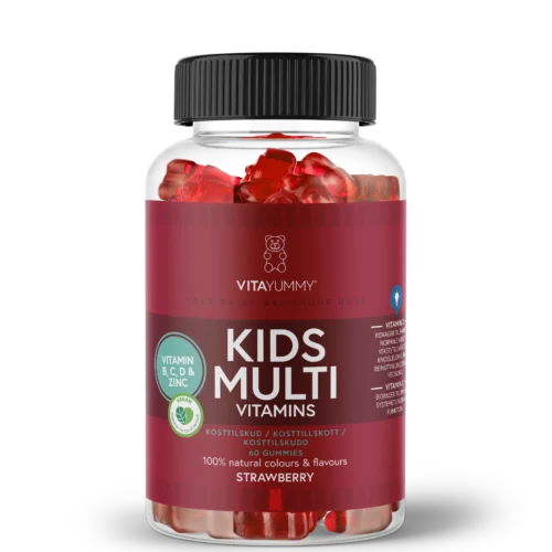 VitaYummy kids braškių skonio multivitaminai vaikams, maisto papildas, 60 vnt/180 g