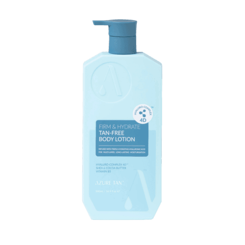 Azure Tan TAN FREE – FIRM & HYDRATE BODY LOTION 500 ml Stangrinantis ir drėkinantis kūno losjonas be savaiminio įdegio