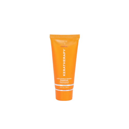e.shop foto blokui Keratherapy Keratin Infused Color Protect Shampoo – šis keratinu praturtintas šampūnas ne tik apsaugo dažytus plaukus nuo spalvos išblukimo, bet ir nuo žalingų UV spindulių. Mini dydis 60ml